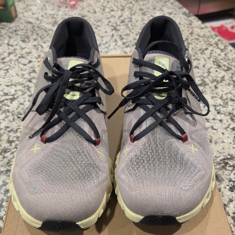 On Cloud X 3 Black and Neon Yellow-Green Running Sneaker
